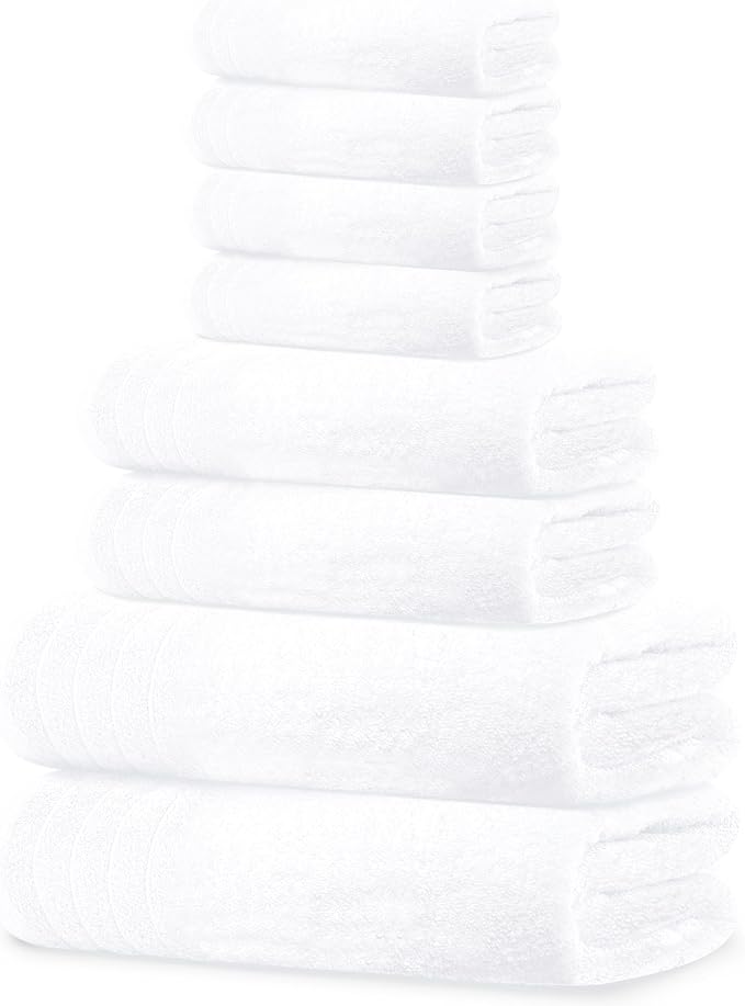 Tens Towels Pack of 8 Towels Set, 2 Extra Large Bath, 2 Hand, 4 Washcloths by TensTowels