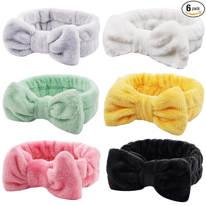 Casoty 6 Pieces Bow Hair Band Spa Headband by Casoty