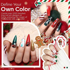 modelones Christmas Gel Nail Polish Set, Winter Cat Eye Red Dark Green Blue - Image 4
