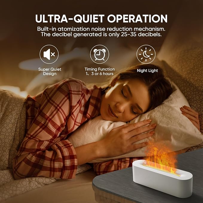 YALEDI Essential Oil Diffuser, Fireplace Flame Fire Oil Diffuser, 150ml - Image 4