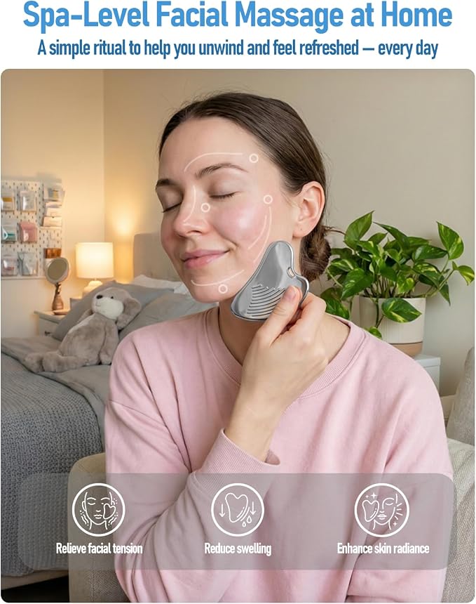 Amirce Non-Slip Grip Stainless Steel Gua Sha Tool - Image 4