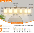 DLLT 5-Light Bathroom Light Fixtures: Nickel Modern Vanity Lights - Image 6