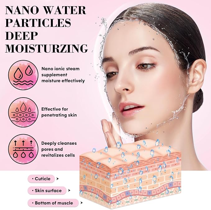 Pjordo Facial Steamer Spa Kit, Skin Scrubber, Nano Ionic Face Steamer - Image 2