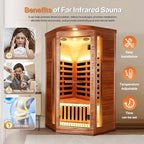 OUTEXER Corner Sauna for One Person Far Infrared Sauna Low-EMF African Mahogany - Image 4