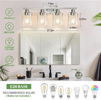 MOKATNG 4-Light Bathroom Light Fixtures, Vanity Light - Image 8