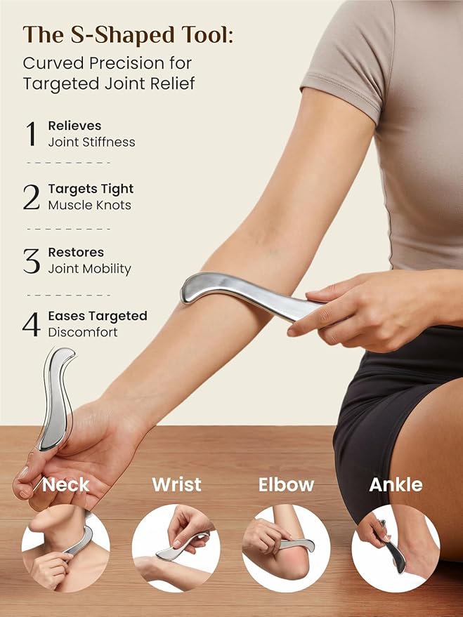 Rena Chris Muscle Scraper Tool Set, Stainless Steel Body Gua Sha - Image 3
