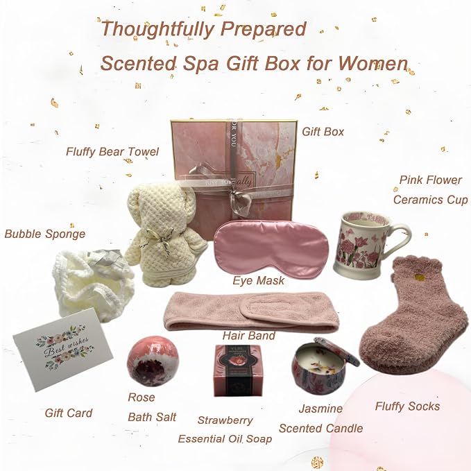 Spa Gift Baskets for Women, Luxury Self Care Gifts for Mom, Get Well Soon Gifts - Image 2