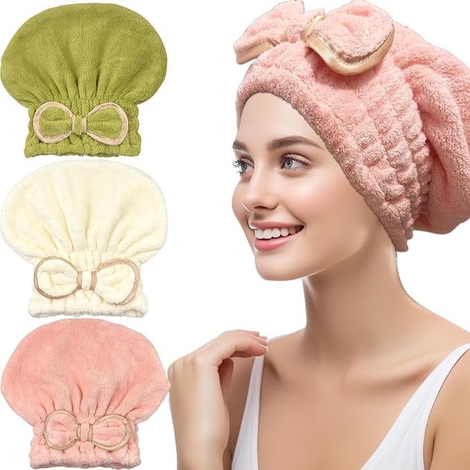 Jseng 3Packs Microfiber Hair Towel by Jseng