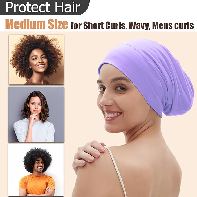 Sleep Cap Bonnet for Sleeping, Adjustable Cooling Ice Silk Lined Hair Bonnets - Image 2