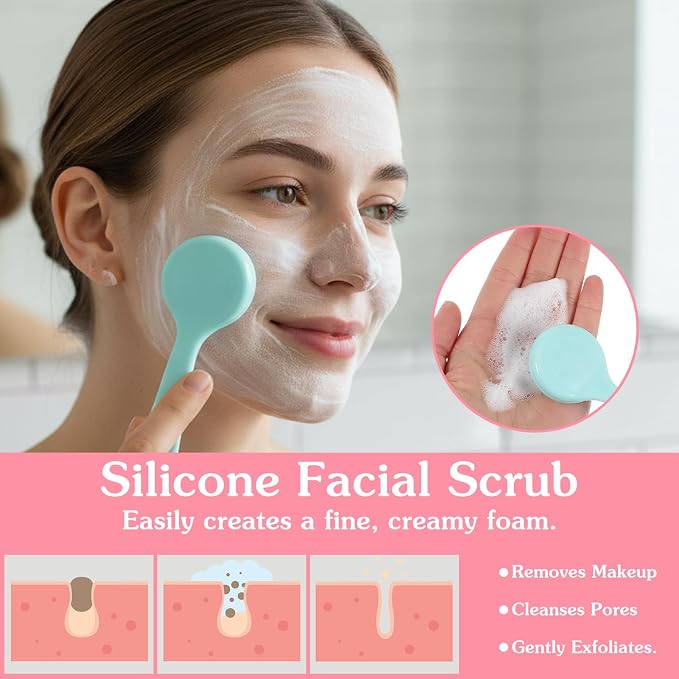 4 Pcs Silicone Face Brush Manual Facial Cleansing Brush, Soft Face Scrubber - Image 3