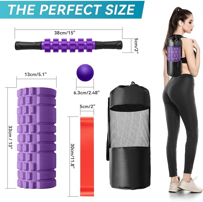 Krightlink 5 in1 Foam Roller Set, High Density Deep Tissue Massager - Image 7