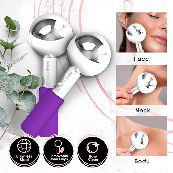 Ice Globes for Facials, Unbreakable Steel Cooling Roller, Cryo Sticks for Face - Image 2
