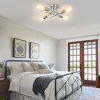 SunRider Industrial 4-Light Semi Flush Mount Ceiling Light Fixture, Brushed - Image 6