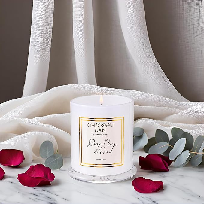 Chloefu LAN Rose Scented Candles, Oud Candle Gifts - Image 3