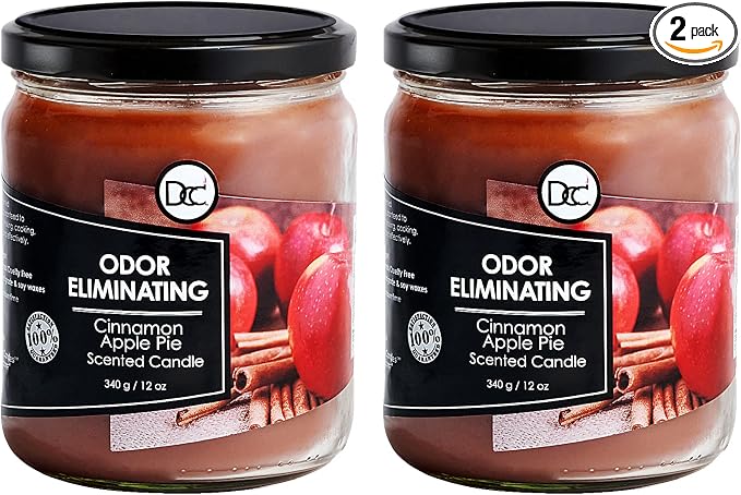 Cinnamon Apple Pie Two Pack Odor Eliminating Highly Fragranced Candle by DiannesCustomCandles