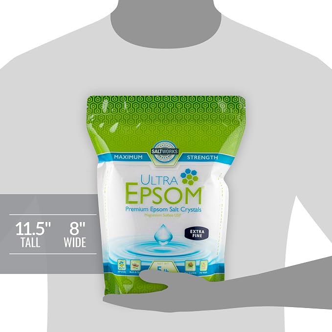 SaltWorks Ultra Epsom Bath Salt, Extra Fine Grain, 5 Pound Bag - Image 5