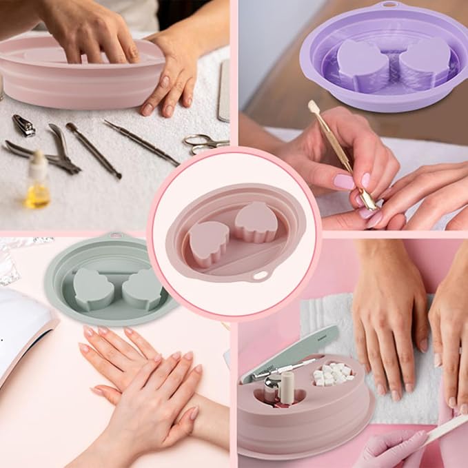 Silicone Hand Soaking Bowl for Nail Art & Manicures – Foldable, Dual Hand Spa - Image 8
