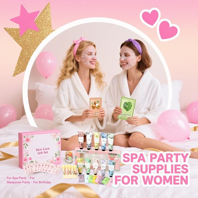 90PCS Spa Party Supplies for Women & Girls, Spa Party Favors Include Face Masks - Image 3