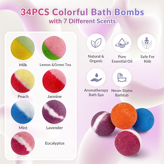 34 + 6 Bath Bombs with Crystal Toys Inside - Image 6