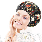 Shower Cap for Women, Double Layers Shower Caps Reusable Waterproof, Bathing - Image 2