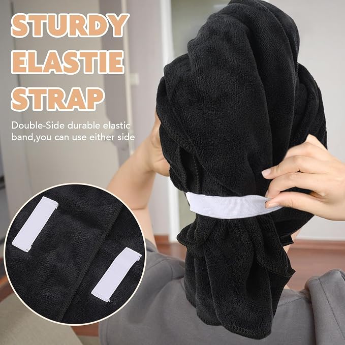 SUNLAND Microfiber Hair Towels Anti Frizz Hair Drying Towel Super Absorbent - Image 5