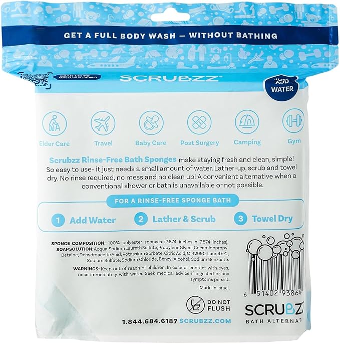 Scrubzz Disposable No Rinse Bathing Wipes - Image 7