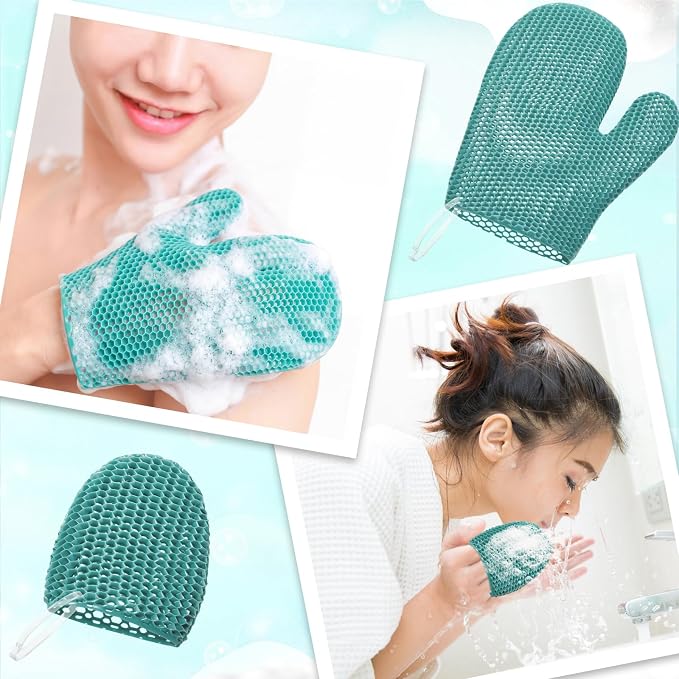 Karenhi 2 Pcs Honeycomb Exfoliating Glove Set Exfoliating Bath Mitt Honeycomb - Image 3