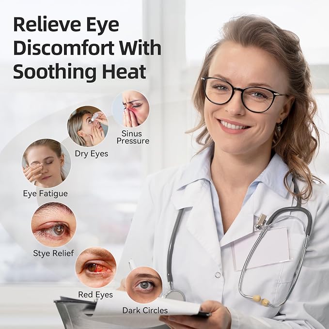 MUSICOZY Heated Eye Mask for Dry Eyes, Silk Warm Compress - Image 2