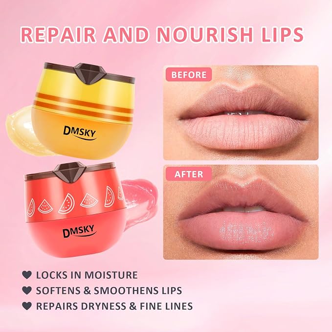 DMSKY 6 PCS Bee Lip Balm Honey Pot, Propolis Lip Mask Overnight Moisturizing - Image 5