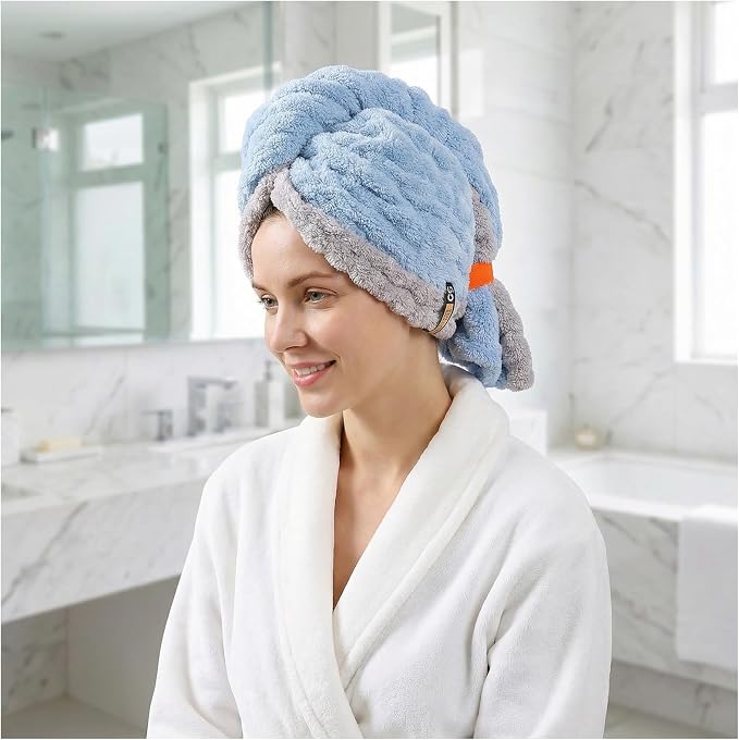 Hair Towel Wrap for Women, High Absorbency Hair Drying Towel Wrap, Lightweight by KIVMTAR
