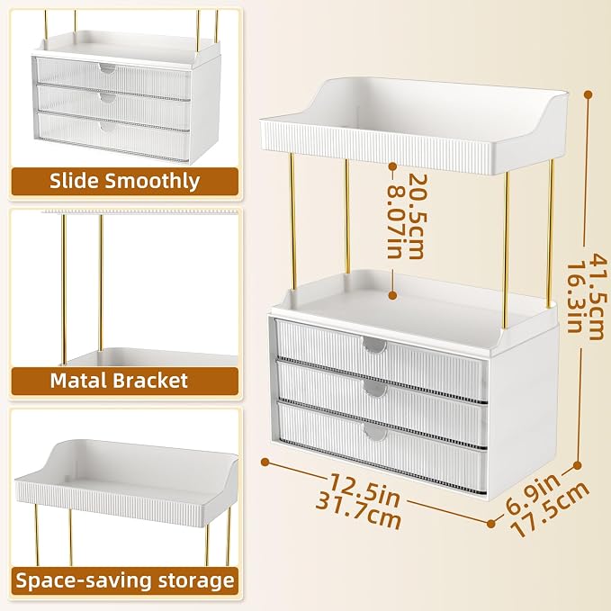 StorBin 2 Sets Makeup Organizer – 5 Tier Bathroom Organizers and Storage - Image 2