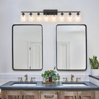 8 Light Black Bathroom Vanity Light Fixture, Long Farmhouse Vanity Lights Over - Image 3