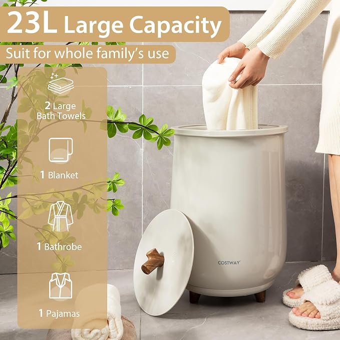COSTWAY Bucket Style Towel Warmer, 23L Towel Warmer - Image 2