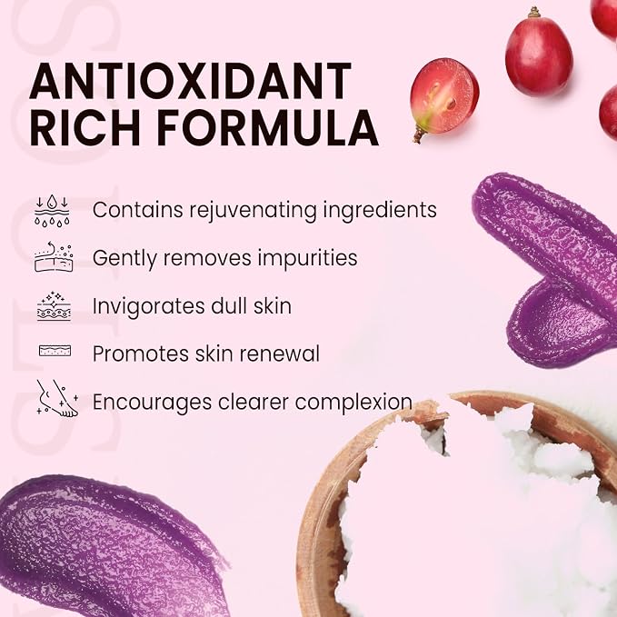 SOULSPA PURE Grape & Shea Butter Body & Foot Scrub - Image 3