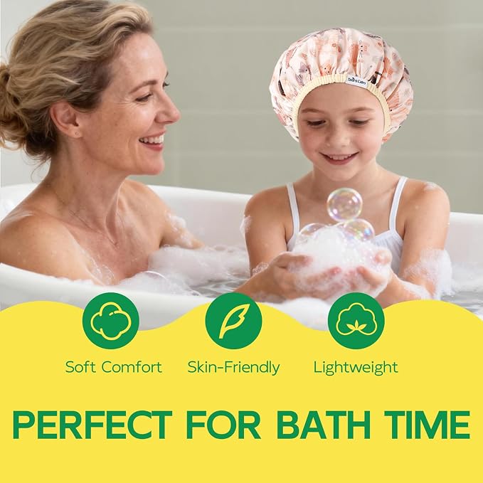 Years calm Kids Shower Cap, Waterproof Reusable Cartoon Bath Cap - Image 6
