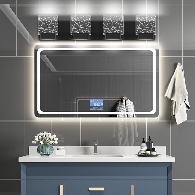 Aipsun Black Bathroom Light Fixtures Modern Vanity Lighting Fixtures LED Vanity - Image 3