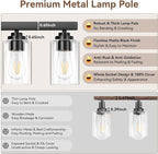 6-Light Bathroom Light Fixtures, Matte Black Light Fixture, Classic Wall Light - Image 5