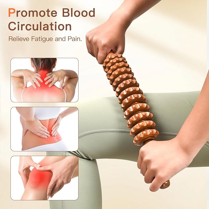 Wood Therapy Massage Tools, Wooden Massage Roller Stick, Lymphatic Drainage Tool - Image 4