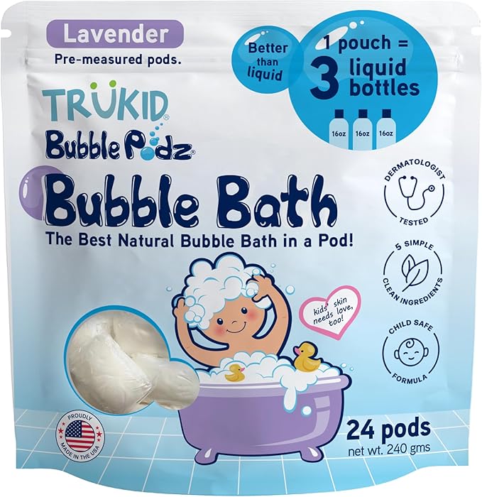 TruKid Bubble Podz Bubble Bath for Kids, & Babies, Tear Free Gentle & by TruKid