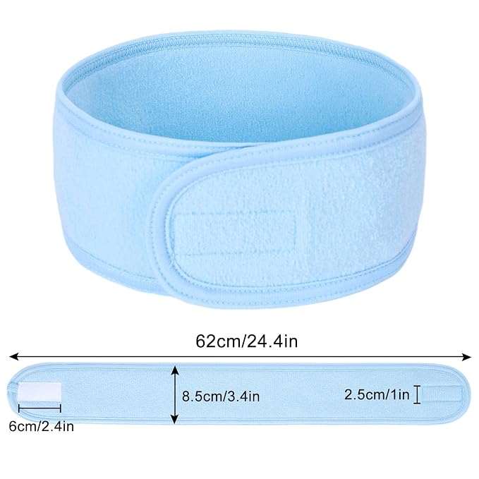 Whaline Spa Facial Headband Head Wrap Terry Cloth Headband 4 Counts Stretch - Image 2