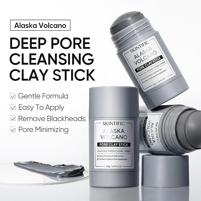 SKINTIFIC Deep Pore Cleansing Blackhead Remover Face Mask Stick, Mud Mask - Image 3