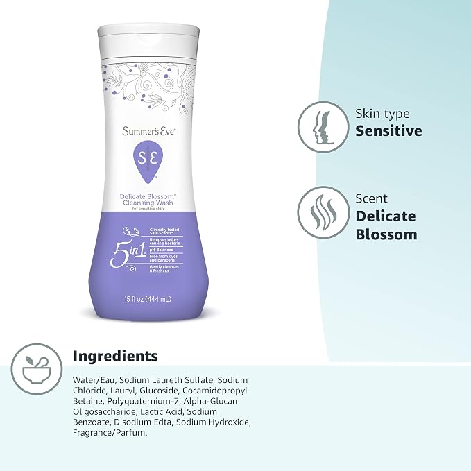 Summer's Eve Feminine Wash, Delicate Blossom, Daily pH-Balanced Body Wash - Image 9