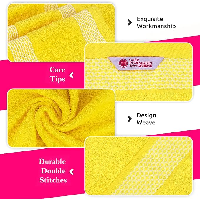 CASA COPENHAGEN Solitaire 6Pcs 100% Egyptian Cotton Large Designer Towels Gift - Image 3