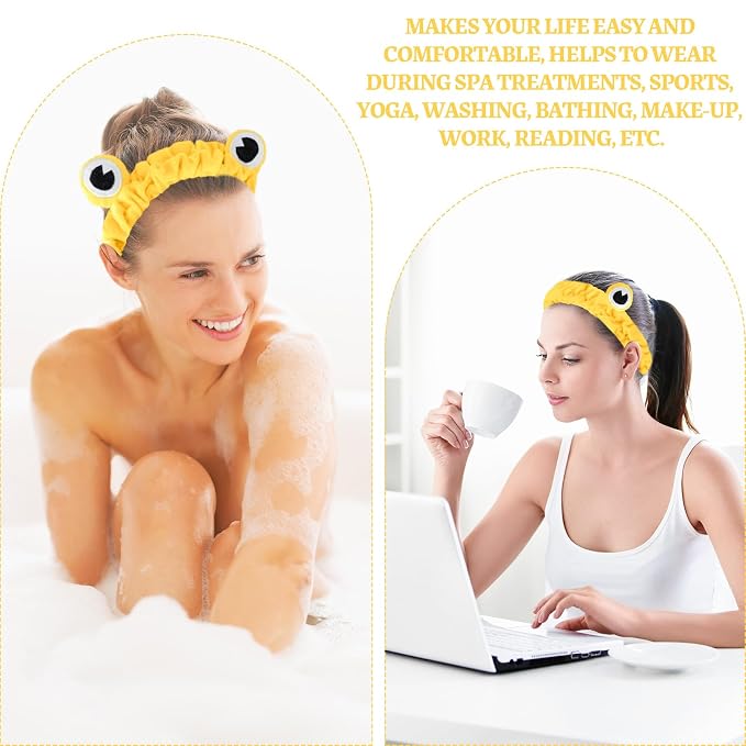 Jowmoy yellow Frog Eye Elastic Headband - Image 7
