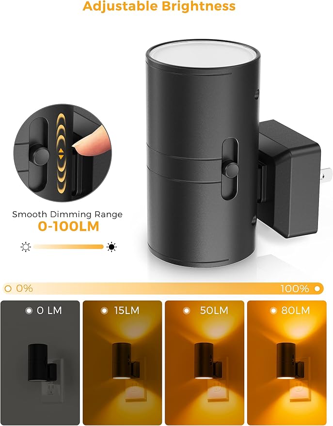 L LOHAS LED Night Light, Amber Nightlight, Dimmable Night Light, Light Sensor - Image 3