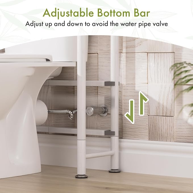 AmazerBath Over The Toilet Storage Bamboo, Bathroom Over Toilet Organizer Rack - Image 7