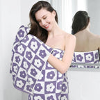 Jacquotha 2-Pieces Luxury Bath Towels Checkered Floral, Cute Bathroom Decor - Image 6