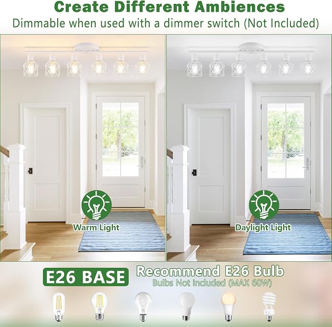 Baocuz 6-Lights White Semi Flush Mount Ceiling Light - Image 4