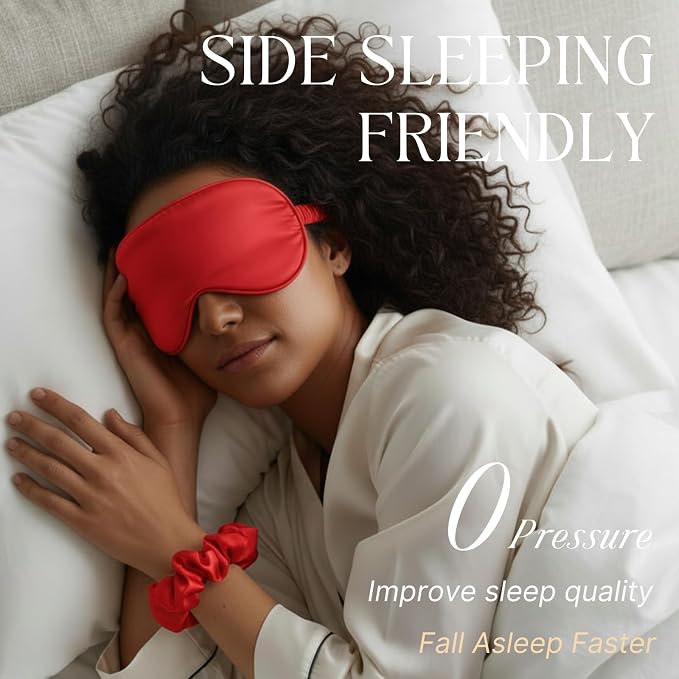 Silk Satin Sleeping Eye Mask, Soft Breathable Blackout Eyeshade Eye Cover - Image 2