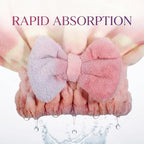 2 Pcs Ultra Absorbent Microfiber Hair Towel Wrap, Bow Tie Design Hair Drying - Image 6